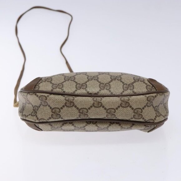 GUCCI GG Supreme Web Sherry Line Shoulder Bag PVC Beige - Picture 13 of 16